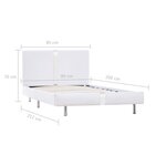 vidaXL Cadre de lit sans matelas blanc similicuir 90x200 cm