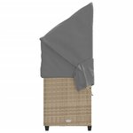 vidaXL Chaise longue avec auvent et coussins beige résine tressée