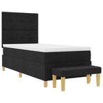 vidaXL Lit à ressorts avec matelas et banc noir 80x200 cm en tissu