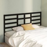 vidaXL Tête de lit Noir 206x4x104 cm Bois massif de pin