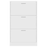 vidaXL Armoire à chaussure Blanc brillant 63x24x103 cm Bois ingénierie