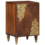 vidaXL Cabinet de salle de bain avec porte Marron miel 38 x 33 x 58 cm