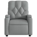 vidaXL Fauteuil inclinable électrique Gris clair Tissu