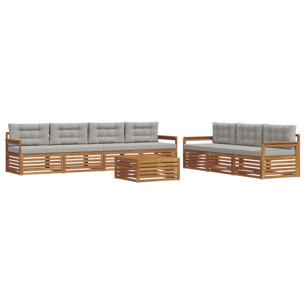 vidaXL Ensemble de canapés d'extérieur 8 pc Gris Naturel et Clair