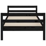 vidaXL Cadre de lit Noir 90x200 cm Bois de pin massif