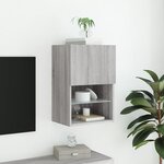 vidaXL Meuble TV avec lumières LED sonoma gris 40 5x30x60 cm