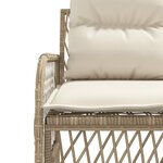 vidaXL Salon de jardin avec coussins 2 Pièces beige résine tressée
