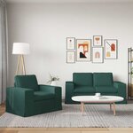 vidaXL Canapé 2 Pièces Vert foncé 182 x 80 x 82 cm tissu