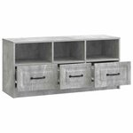 vidaXL Meuble TV Gris béton 102 x 34 5 x 47 cm Bois d'ingénierie