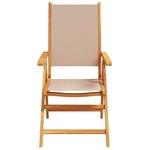 vidaXL Ensemble à manger de jardin 7 Pièces taupe tissu et bois massif