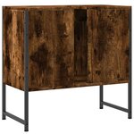 vidaXL Armoire lavabo de salle de bain chêne fumé 60x33x60 cm