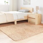 vidaXL Tapis shaggy à poils longs NAVARRA beige 120x120 cm polyester