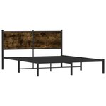 vidaXL Cadre de lit en métal sans matelas chêne fumé 140x190 cm