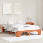 vidaXL Cadre de Lit Marron Ciré Bois 160 x 200 cm Durable Minimaliste