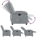 vidaXL Fauteuil inclinable électrique Gris clair Tissu