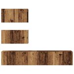 vidaXL Ensemble meuble TV 4 Pièces Bois Ancien Bois d'ingénierie