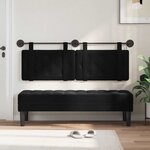 vidaXL Tête de lit suspendue Avec lumière LED Noir Velours