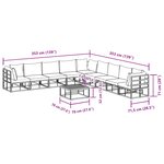 vidaXL Ensemble de canapé de jardin 10 pc Noir Aluminium