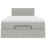 vidaXL Lit ottoman avec matelas et LED gris clair 120x190cm velours