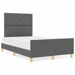 vidaXL Cadre de lit avec tête de lit Gris foncé 120 x 200 cm tissu