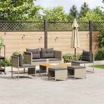 vidaXL Ensemble de canapé de jardin 6 Pièces Gris clair  gris foncé