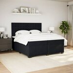 vidaXL Sommier à lattes de lit et matelas Noir 200x200 cm Velours