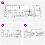 vidaXL Ensemble de canapés d'extérieur 5 pc Blanc et gris clair