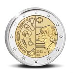 Pièce de monnaie 2 euro commémorative belgique 2022 bu – merci – légende française