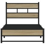 vidaXL Cadre de lit en métal sans matelas chêne sonoma 90x200 cm