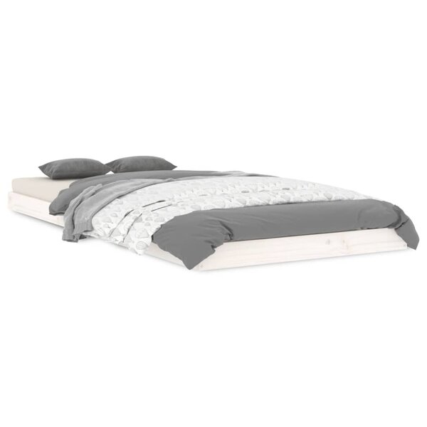 vidaXL Cadre de lit sans matelas blanc 90x200 cm bois de pin massif