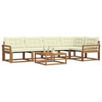 vidaXL Ensemble de canapés d'extérieur 6 pc Naturel et Crème