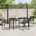 vidaXL Ensemble de salle à manger pour jardin 5 Pièces Noir Poly rotin