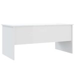 vidaXL Table basse blanc brillant 102x50 5x46 5 cm bois d'ingénierie