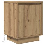 vidaXL Armoire de chevet et lumières LED chêne artisanal 38x34x50 cm