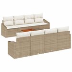 vidaXL Ensemble de canapé de jardin 7 Pièces Beige et blanc