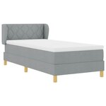 vidaXL Lit à Ressorts avec Matelas Crème 90x200 cm Tissu Gris clair
