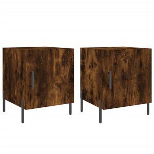 vidaXL Tables de chevet 2 Pièces chêne fumé 40x40x50 cm bois d'ingénierie