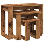 vidaXL Tables gigognes 3 Pièces vieux bois bois d'ingénierie