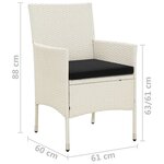 vidaXL Chaises de jardin avec coussins lot de 2 Résine tressée Blanc