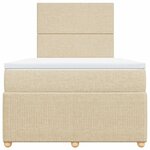 vidaXL Sommier à lattes de lit avec matelas Crème 120x200 cm Tissu
