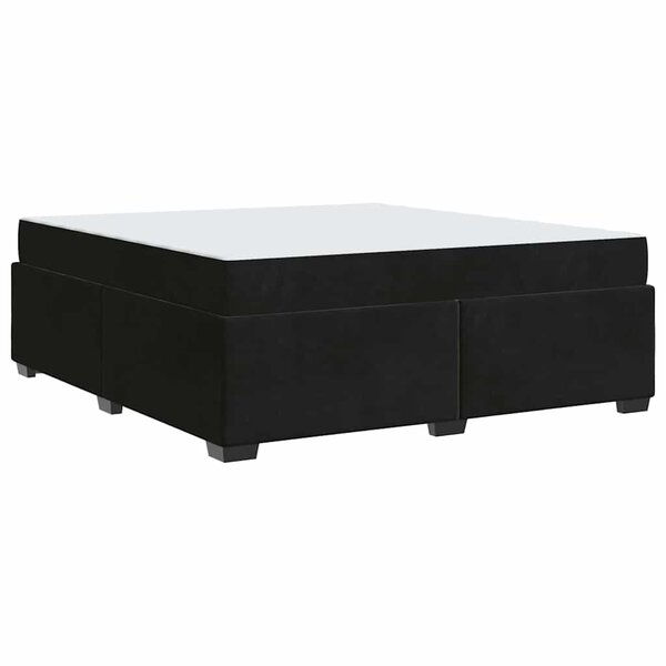 vidaXL Cadre de lit avec matelas Noir 180 x 200 cm Velours