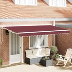 vidaXL Auvent Rétractable Bordeaux 350x200 cm tissu