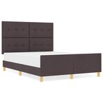 vidaXL Cadre de lit avec tête de lit Marron foncé 160 x 200 cm tissu