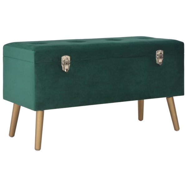 Banc banquette avec compartiment de rangement 80 cm vert velours 02_0010985