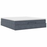 VidaXL Cadre de lit ottoman avec matelas gris foncé 160x200 cm velours