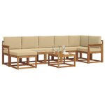 vidaXL Ensemble de canapés d'extérieur 8 Pièces Naturel et Beige