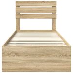 vidaXL Cadre de lit avec tête de lit Sonoma 100 x 200 cm Pin massif