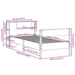 vidaXL Lit bibliothèque sans matelas 75x190 cm bois de pin massif