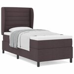 vidaXL Lit à ressorts avec matelas Marron foncé 80 x 200 cm tissu