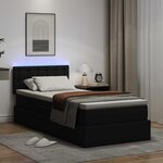 vidaXL Lit avec rangement et LED Noir 100 x 200 cm Cuir synthétique